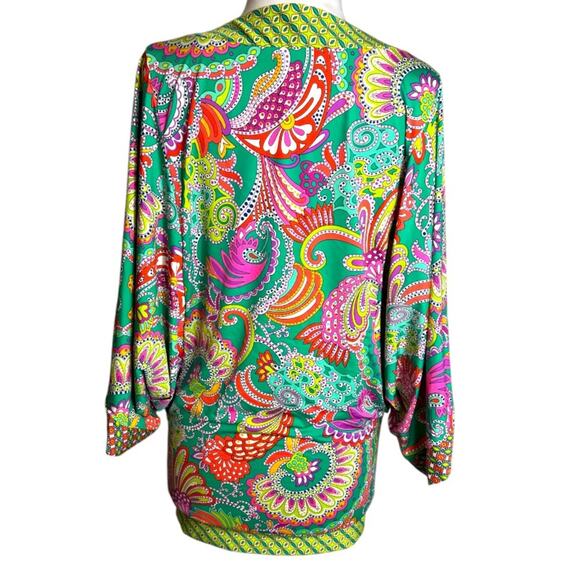 Trina Turk Festival Folkloric Tunic in Multi swim cover up Sz S - Picture 5 of 7